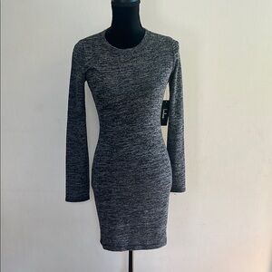 Lulu's Gray Long Sleeve Bodycon Dress for Work